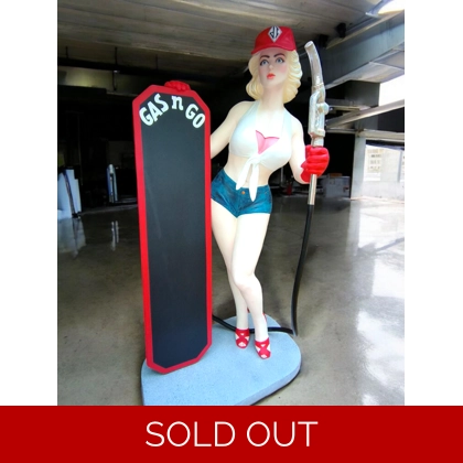 Gas Girl Pin Up Fiberglass Statue / Gas Pump Nozzle Statues For Gas Station / Pinup Girl Gas Girl Pin Up Fiberglass Statue / Gas Pump Nozzle Statues For Gas Station / Pinup Girl